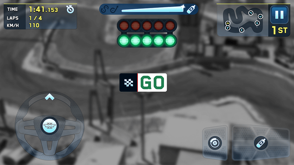 Mini Motor Racing 2 UI Design: Race HUD Screen Concept